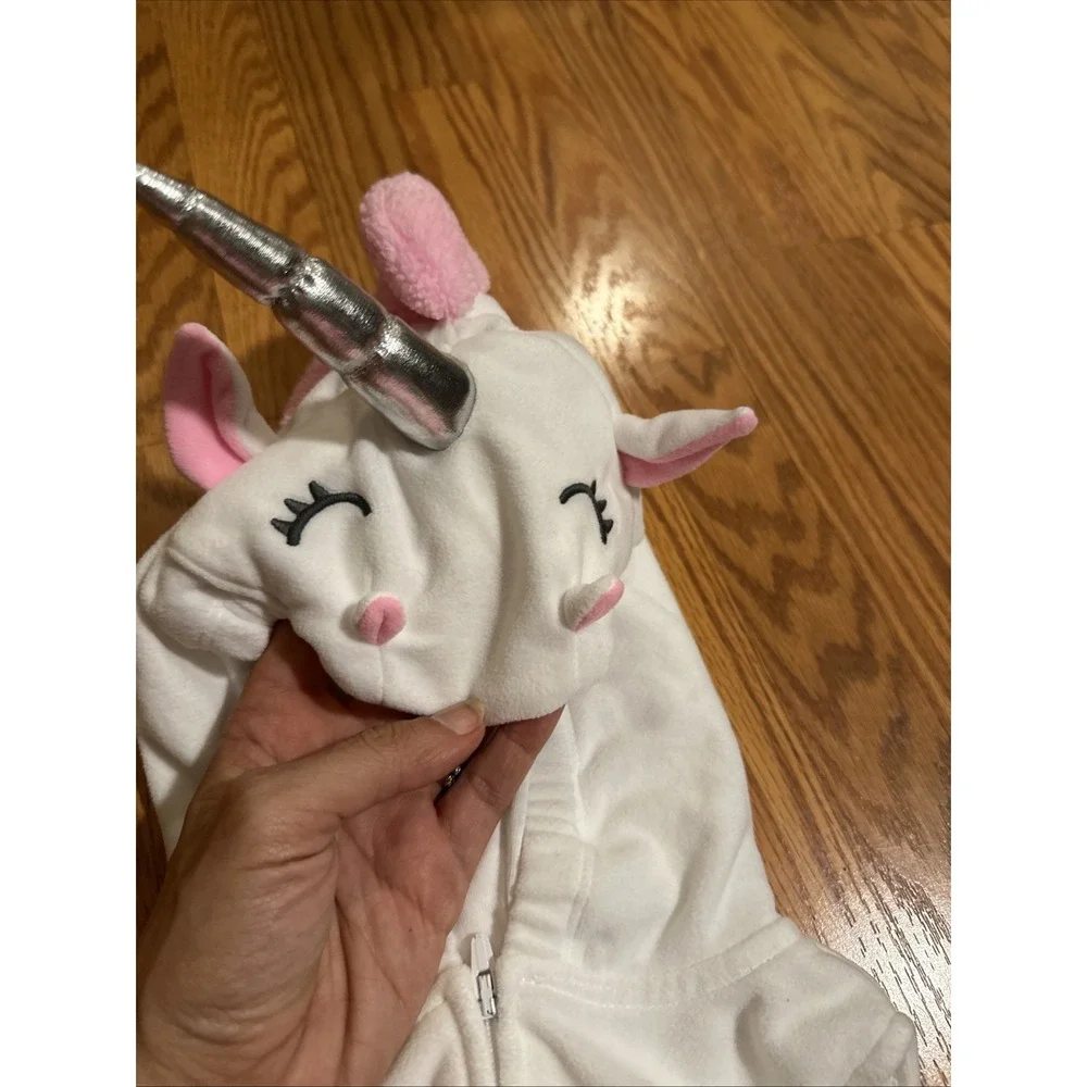 Carters White And Pink Unicorn  24 Months Halloween Costume Hooded Zipper